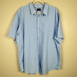 UNTUCKit Button up Mens XXXL Blue White Checkered Shirt Short Sleeve Cotton